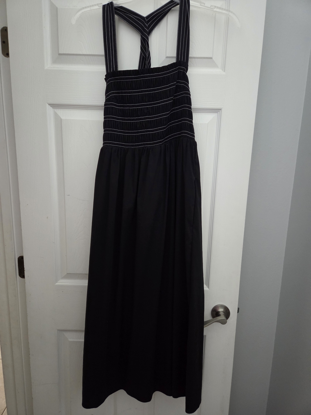 Black Striped Strap Maxi Dress by Liverpool